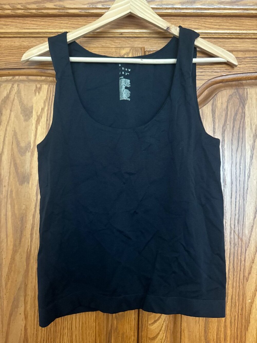 a new day Black Scoop Neck Tank Top - Wide Strap Basic